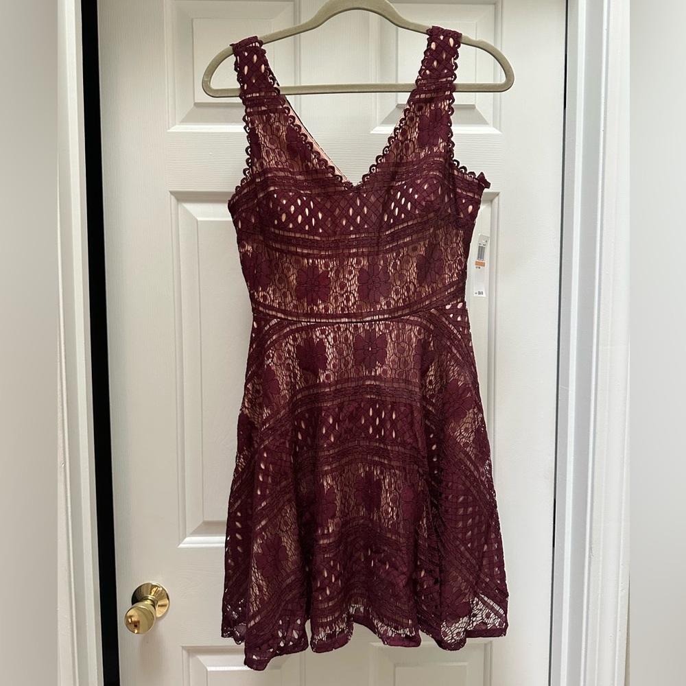 City Studio Red Sleeveless V-Neck Mini Sundress